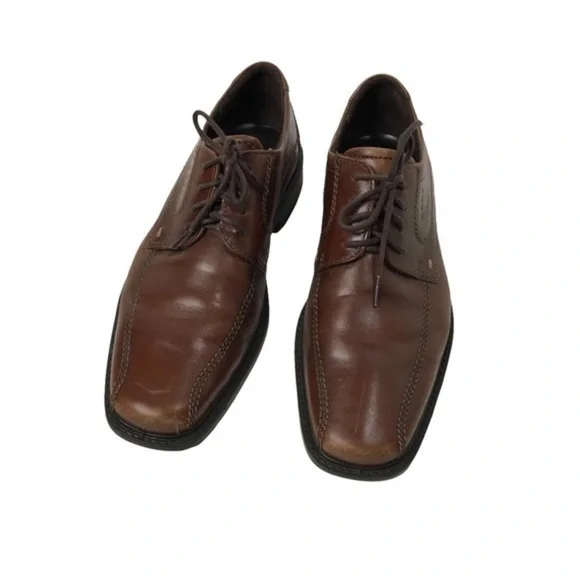 ECCO Men'sLeather Bike Toe Tie Oxfords, Mens 43 US 9.5